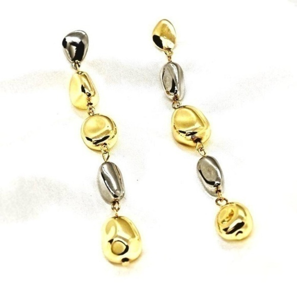 Two Tone Drop Earrings